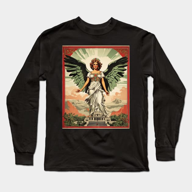 Angel de la Independencia Mexico Tourism Vintage Poster 2 Long Sleeve T-Shirt by TravelersGems